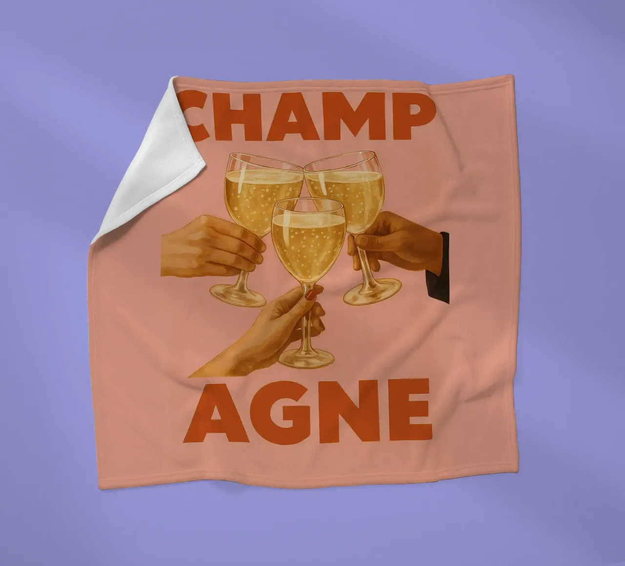 Golden Bubbles & Good Vibes coperta in pile da QuooodZ by MooodzArt