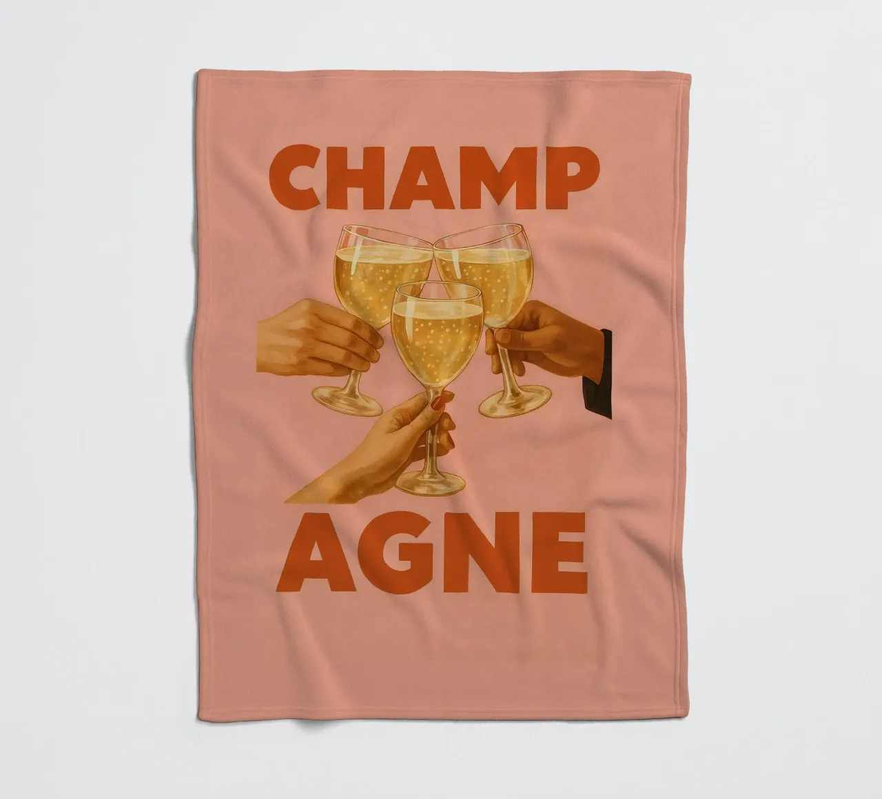 Golden Bubbles & Good Vibes coperta in pile da QuooodZ by MooodzArt