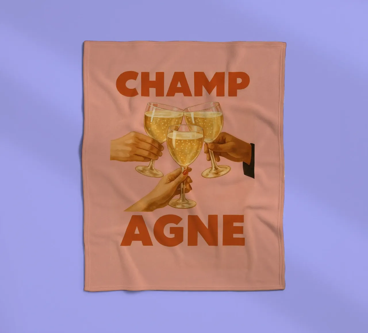 Golden Bubbles & Good Vibes coperta in pile da QuooodZ by MooodzArt