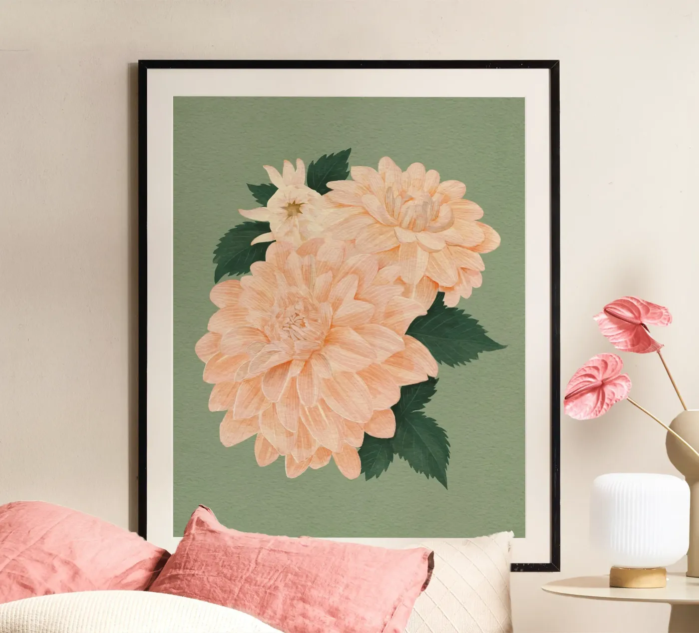 Dalie rosa poster da Katie O'Shea