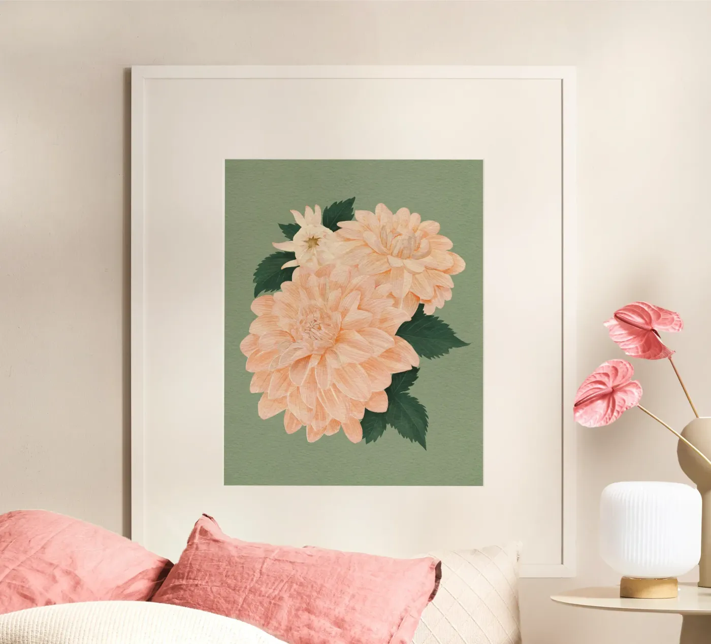 Dalie rosa poster da Katie O'Shea