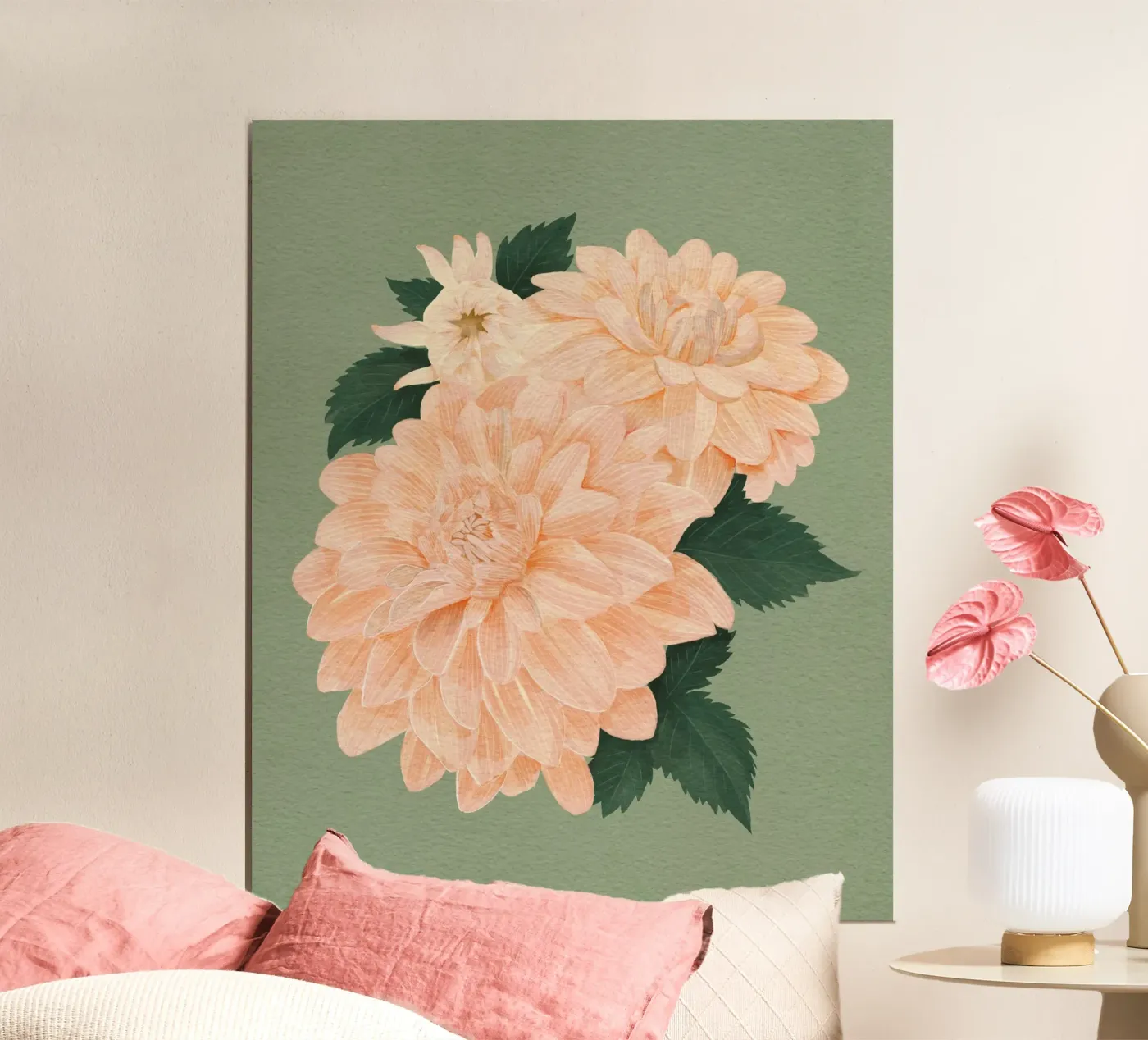 Dalie rosa poster da Katie O'Shea