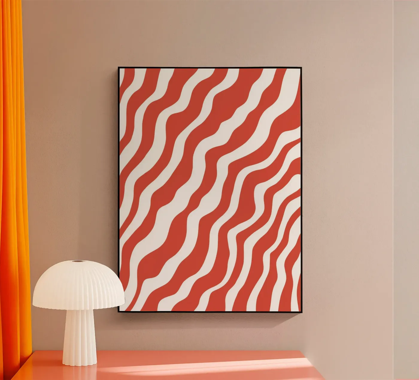 Rode lijn acryl van MODERN NUANCE