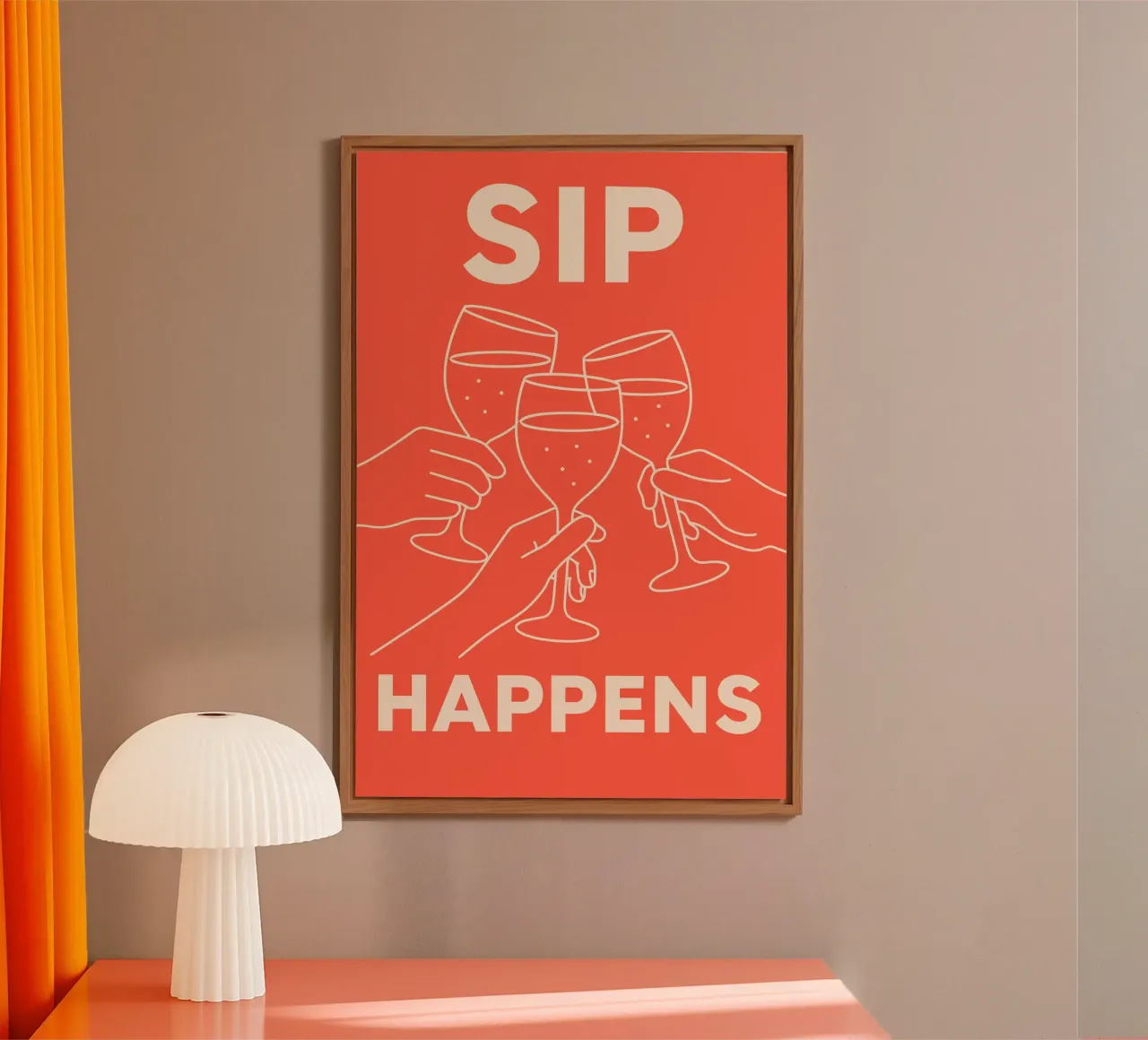 Sip Happens – Champagne Party Art alluminio dibond da QuooodZ by MooodzArt