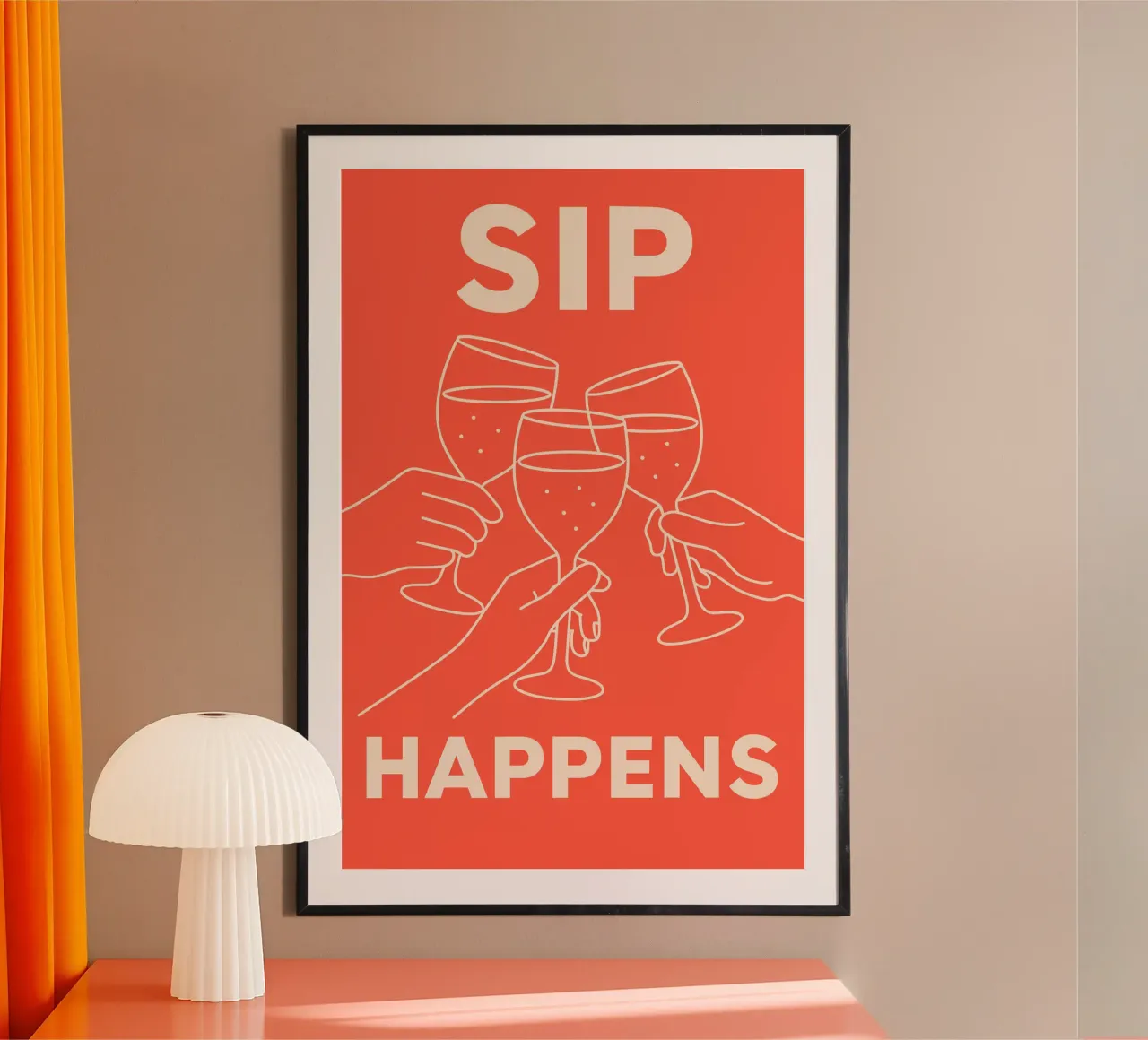 Sip Happens – Champagne Party Art carta hahnemühle da QuooodZ by MooodzArt