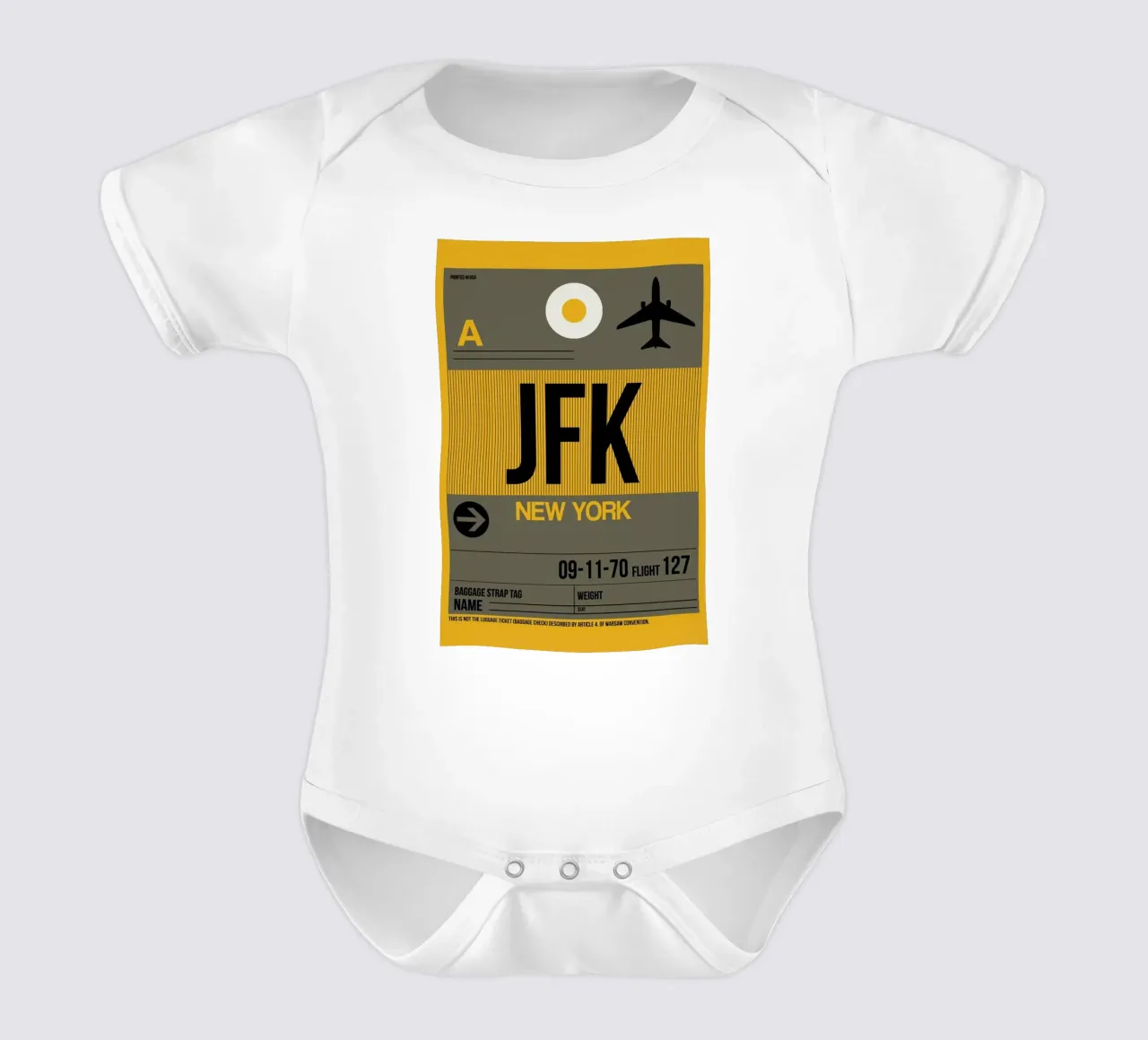 JFK-New York body neonato maniche corte da Naxart