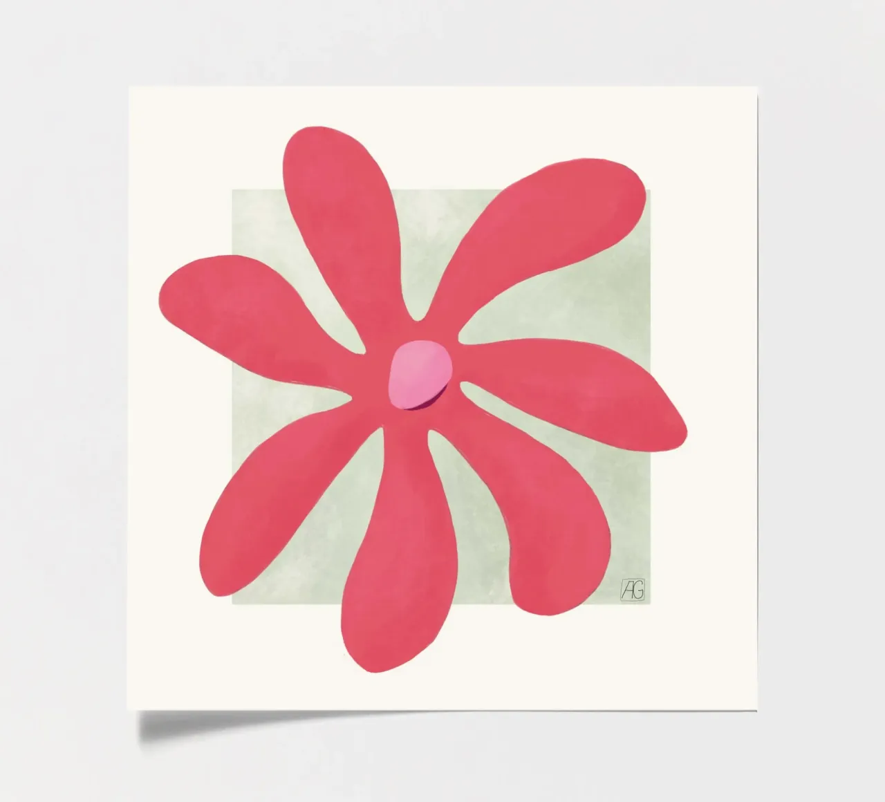 Moderne Blüte in rot Stickerbogen von Farbwelten