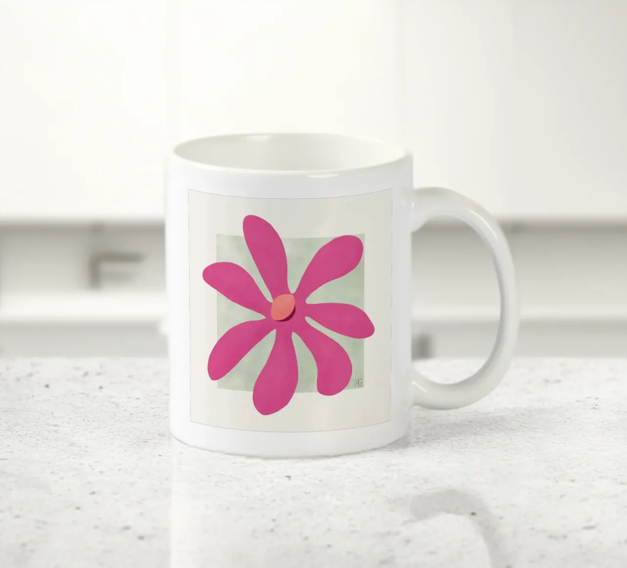 Moderne Blüte in pink tazza in ceramica da Farbwelten