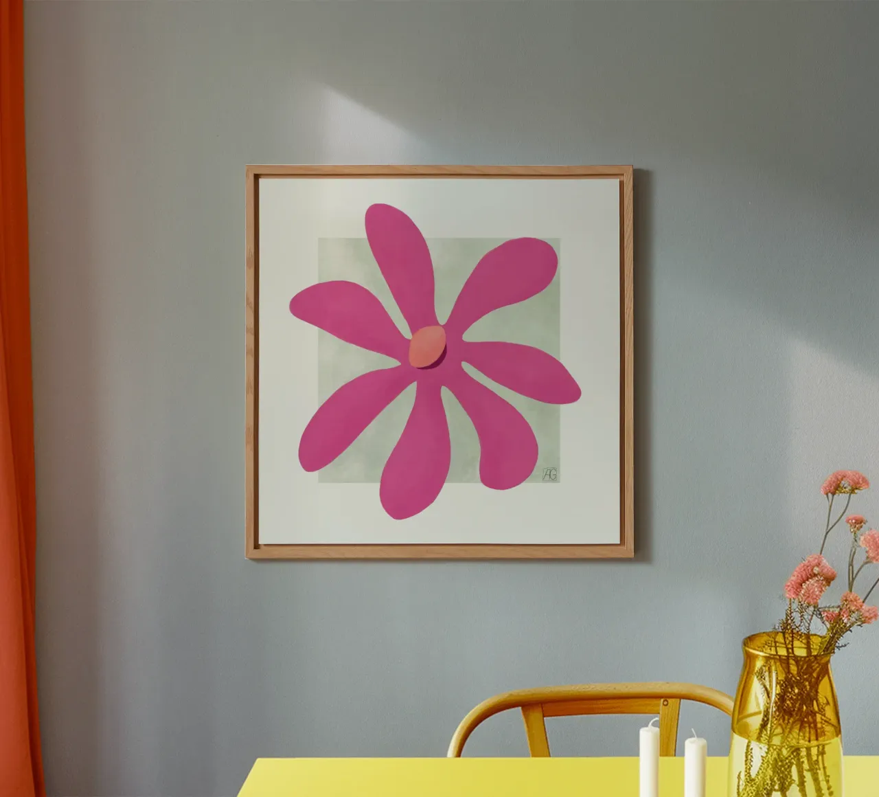 Moderne Blüte in pink alluminio dibond da Farbwelten
