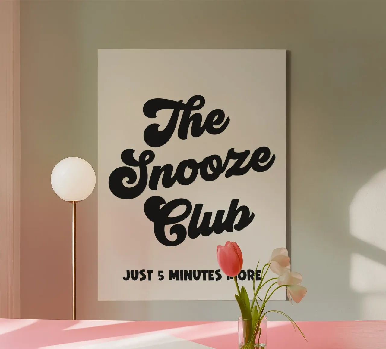 Der Snooze Club Zitat Leinwand mit Schattenfugenrahmen von Paigaam Studio