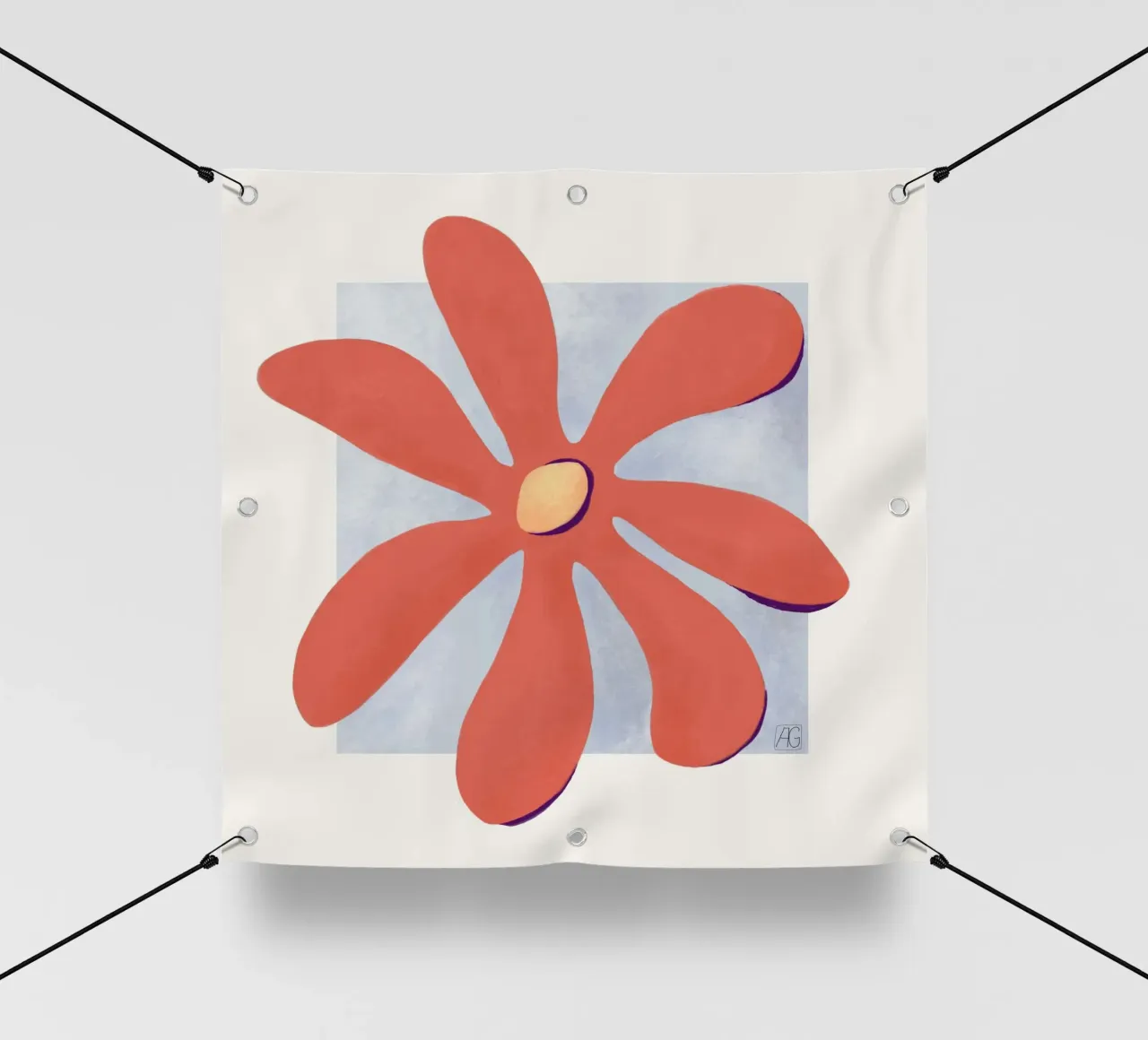 Moderne Blüte in orange telo in pvc da Farbwelten
