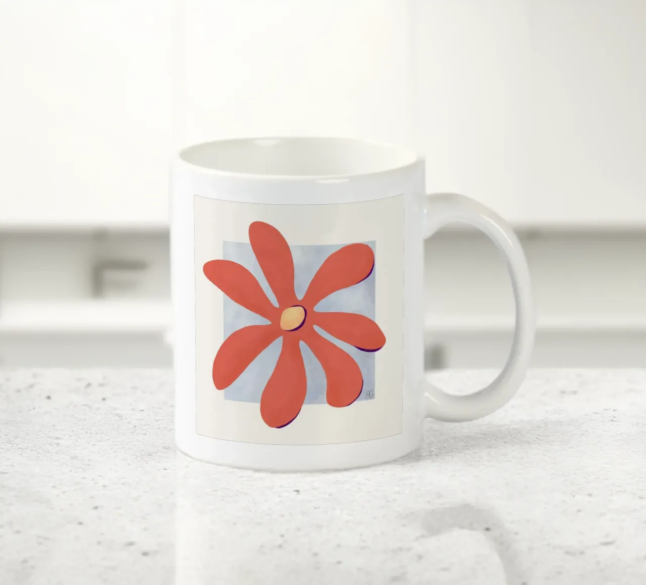 Moderne Blüte in orange tazza in ceramica da Farbwelten