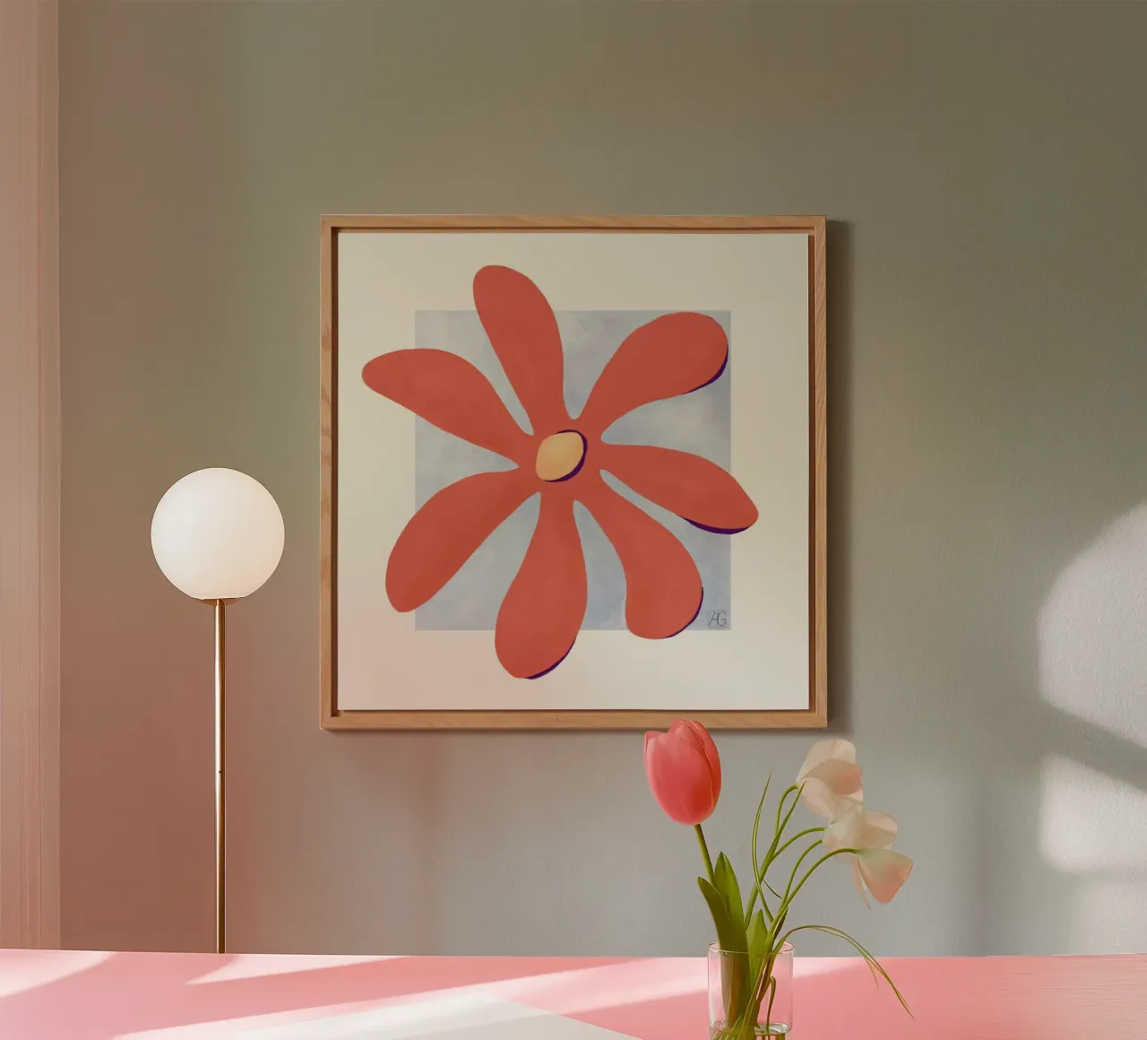 Moderne Blüte in orange pannello forex da Farbwelten
