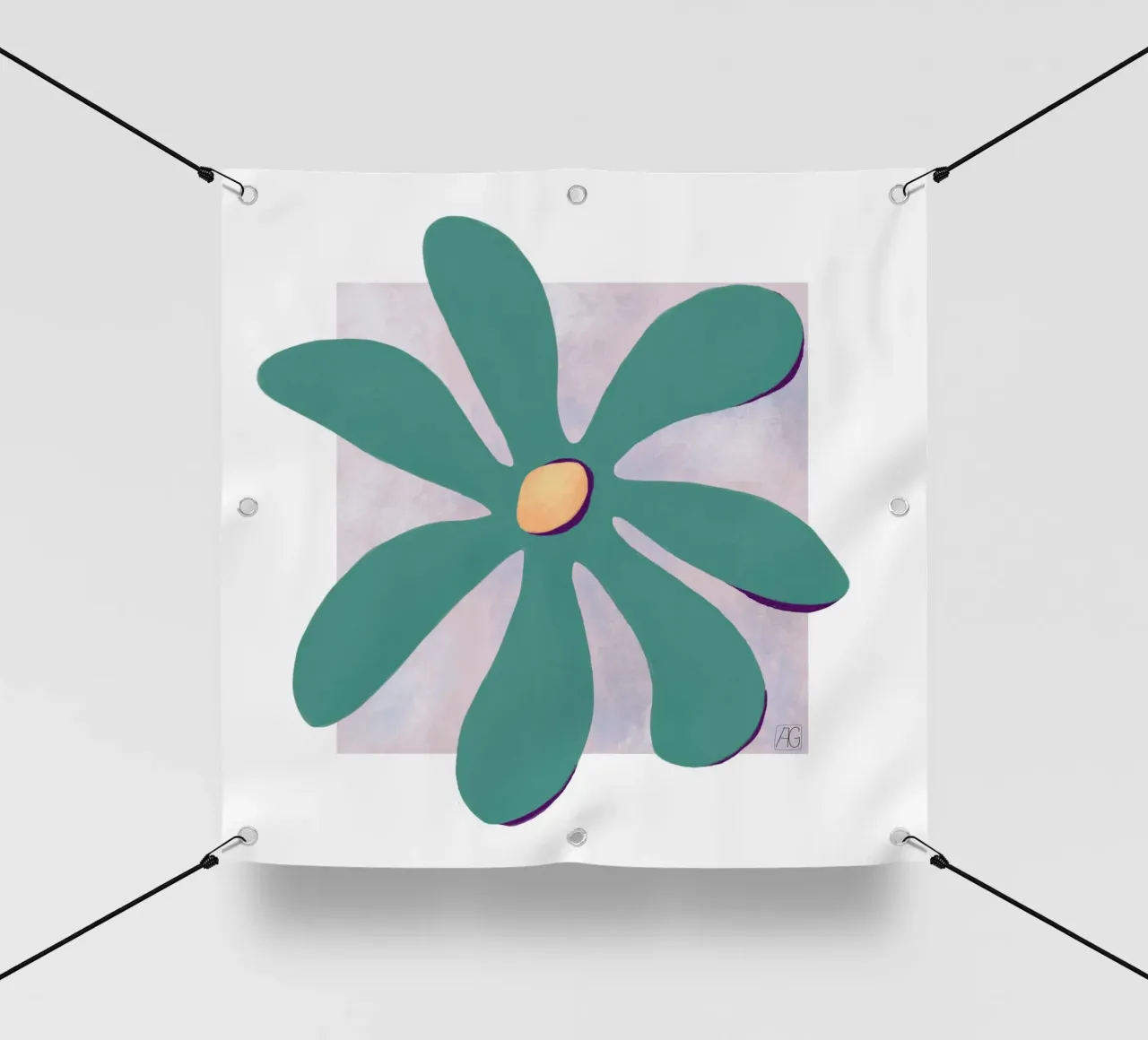 Moderne Blüte in Grün telo in pvc da Farbwelten