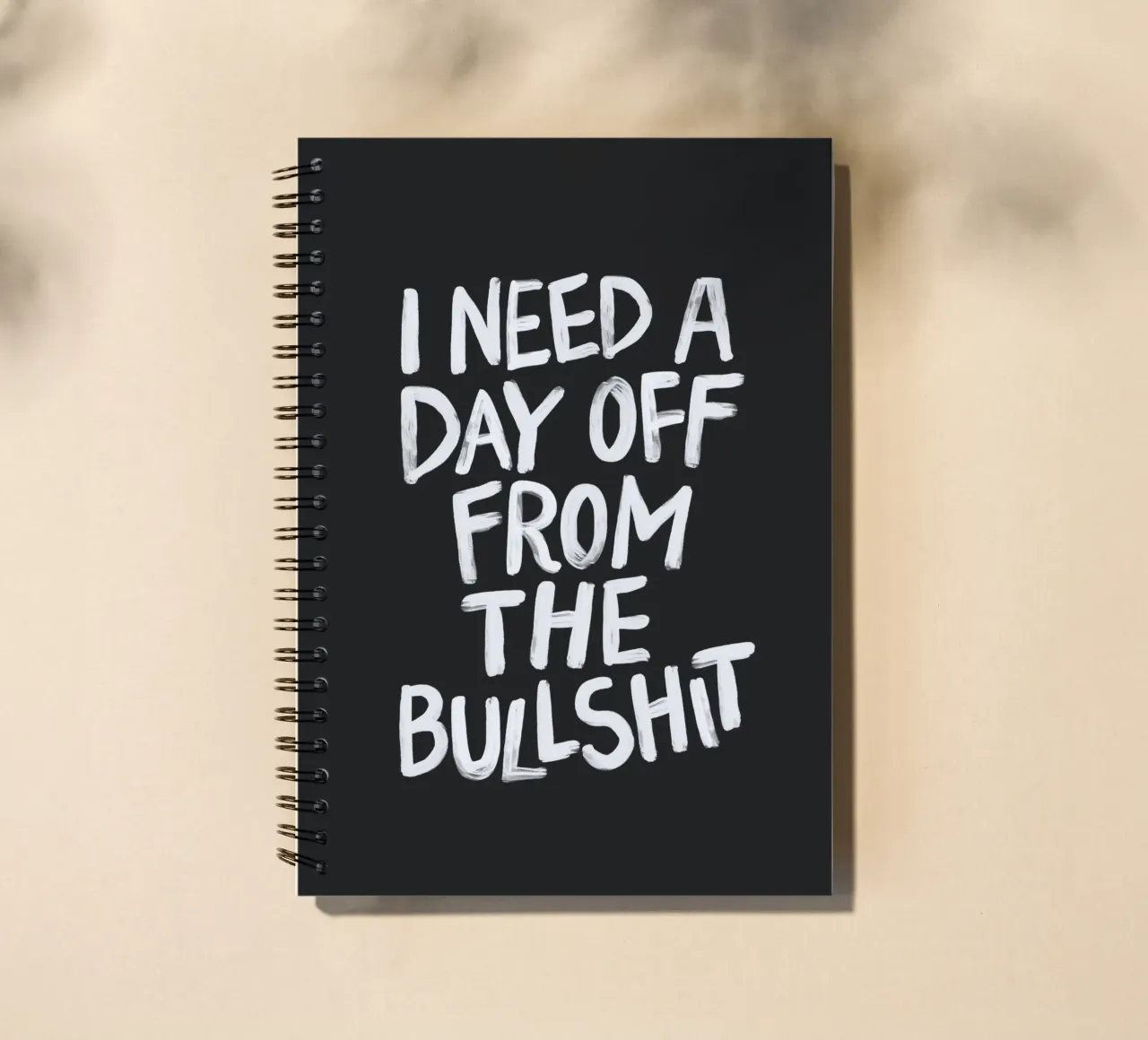 I Need a Day Off from the Bullshit Edgy Rebellious Statement spiral notebook by THE MOTIVATED TYPE