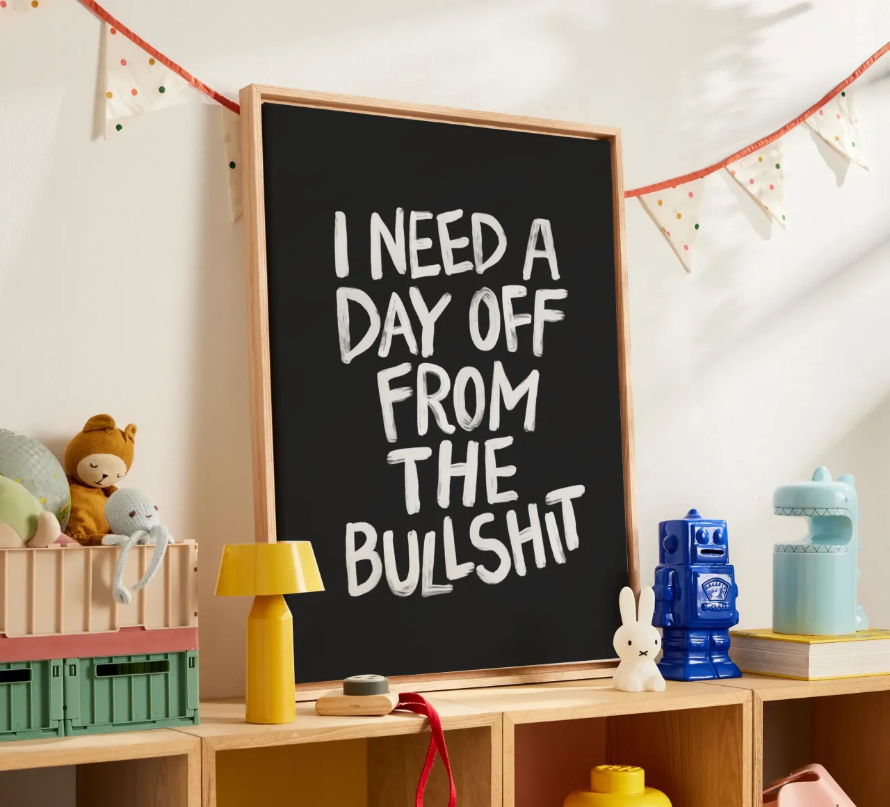 I Need a Day Off from the Bullshit Edgy Rebellious Statement canvas by THE MOTIVATED TYPE