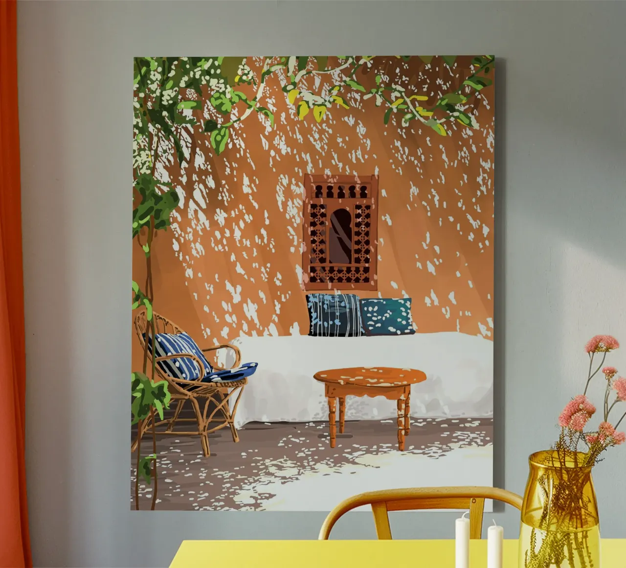 Een ontspannen middag architectuur bouwen zomer reizen canvas met Baklijst van 83oranges