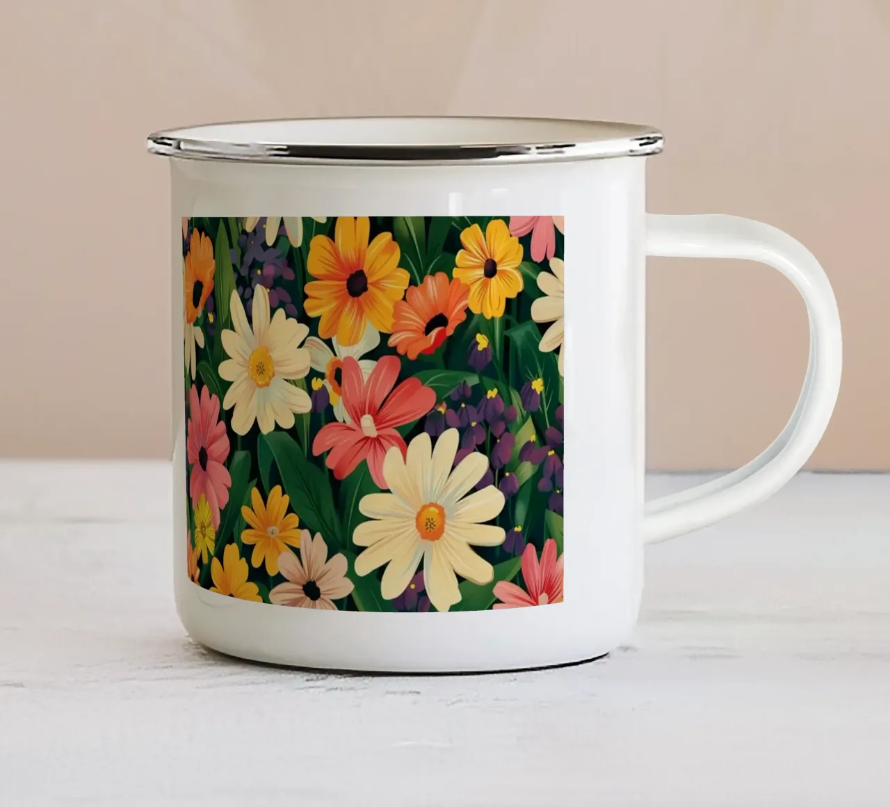 Vintage Garden tazza in smalto da Sunflower Soul Studio