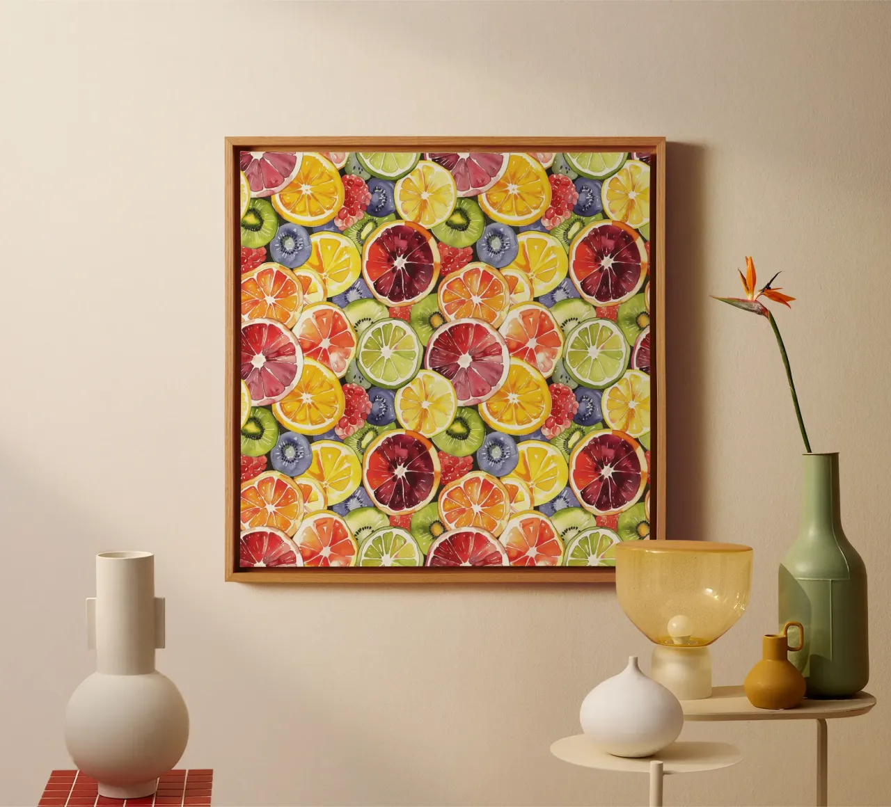Summer Fruits canvas met Baklijst van Sunflower Soul Studio
