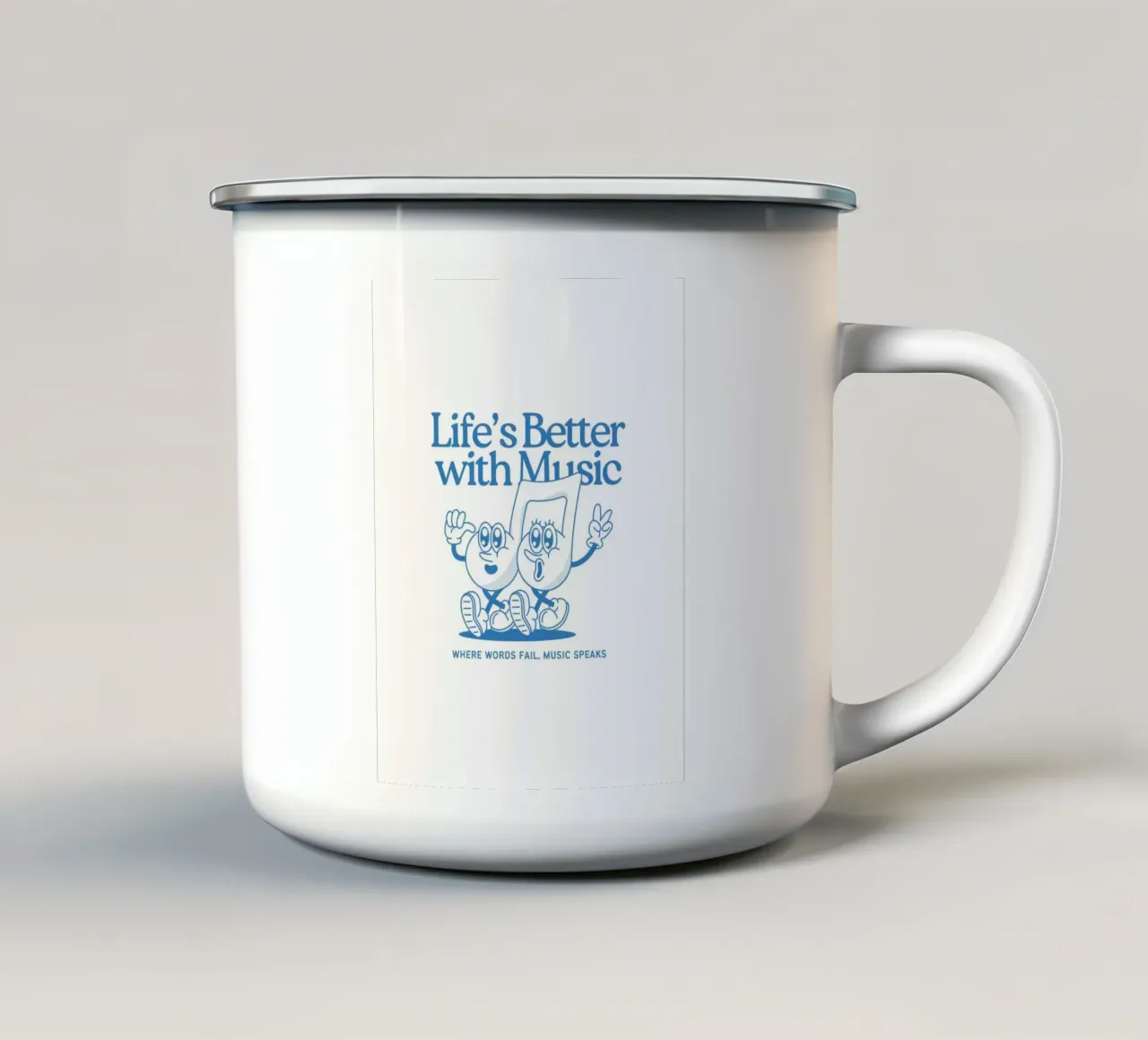 LIFE‘S BETTER WITH MUSIC tazza in smalto da Einfach Uebel