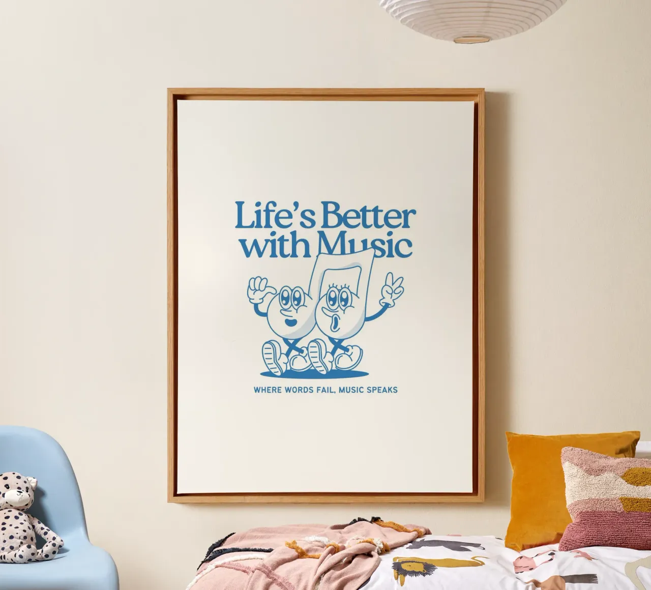 LIFE‘S BETTER WITH MUSIC canvas with Floater frame by Einfach Uebel