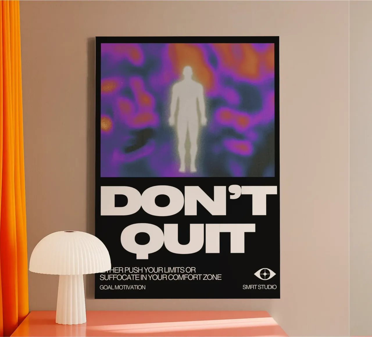 DON‘T QUIT tela con Cornice a cassetta da Einfach Uebel