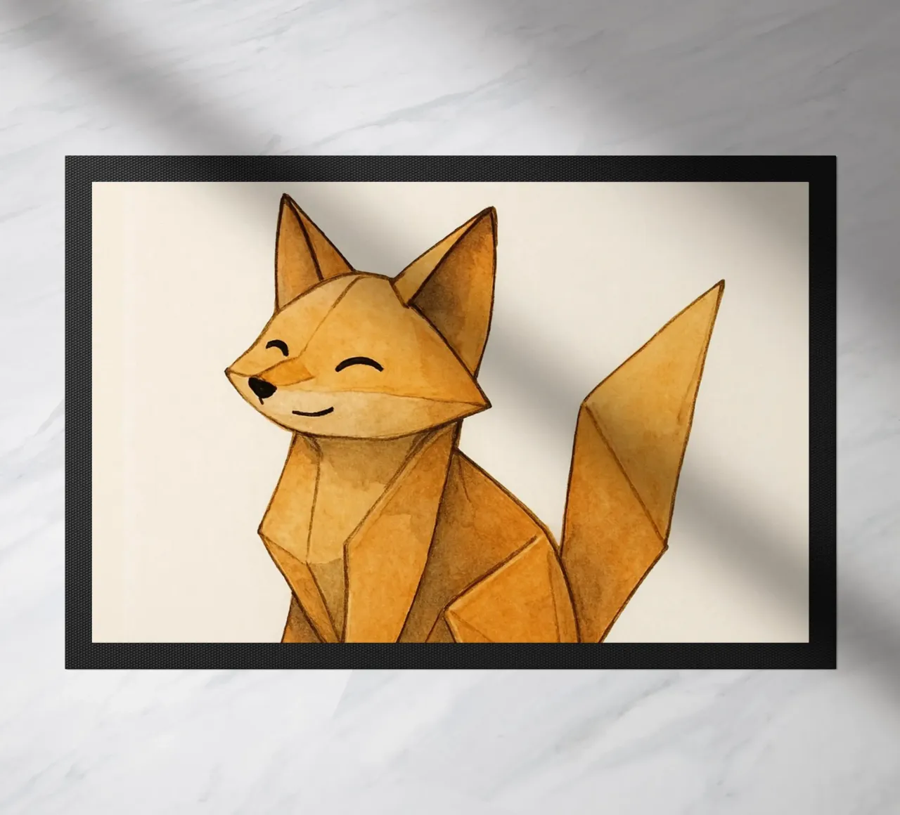 Volpe origami con nome personalizzato zerbino da japanfox