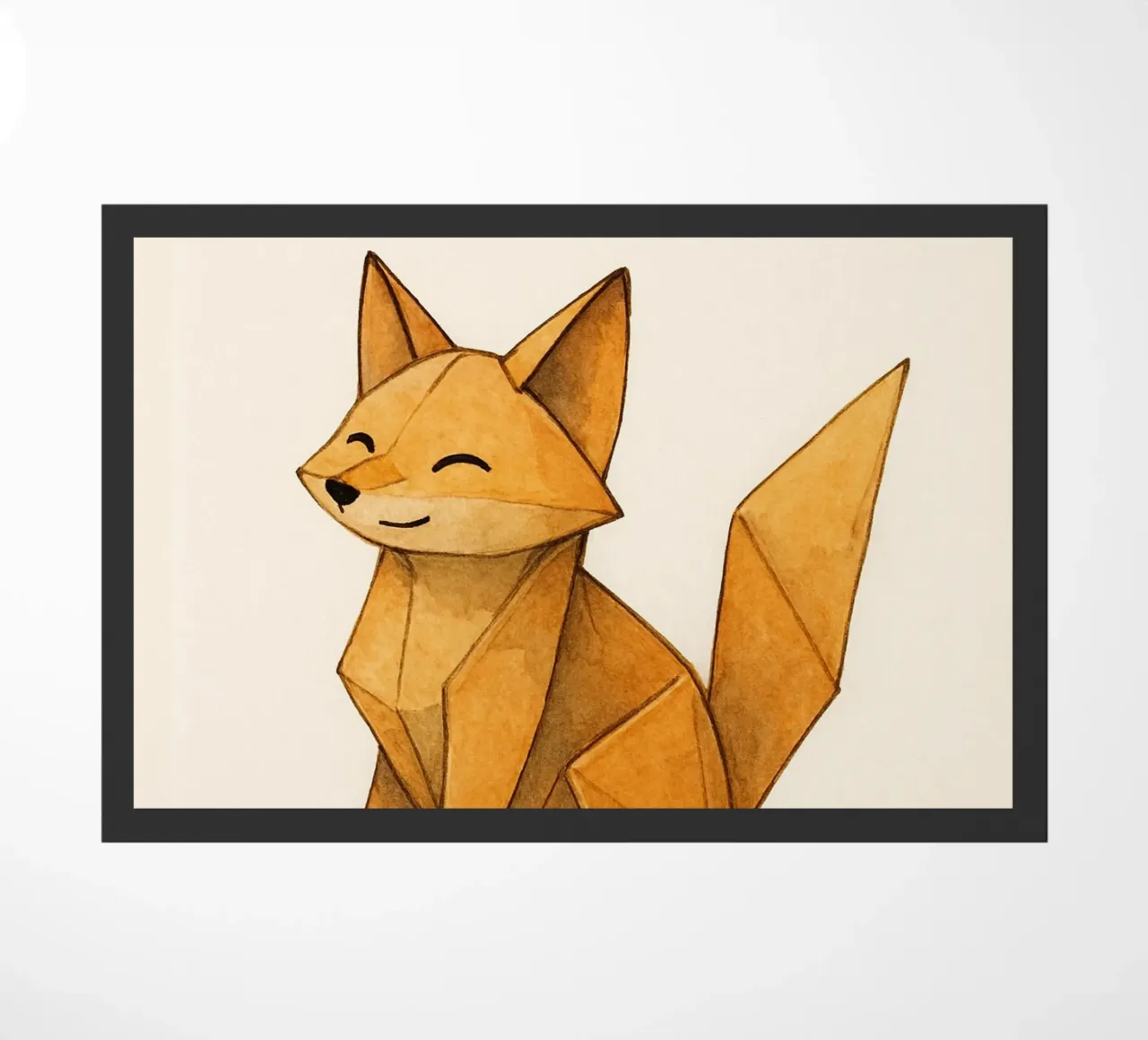 Volpe origami con nome personalizzato zerbino da japanfox