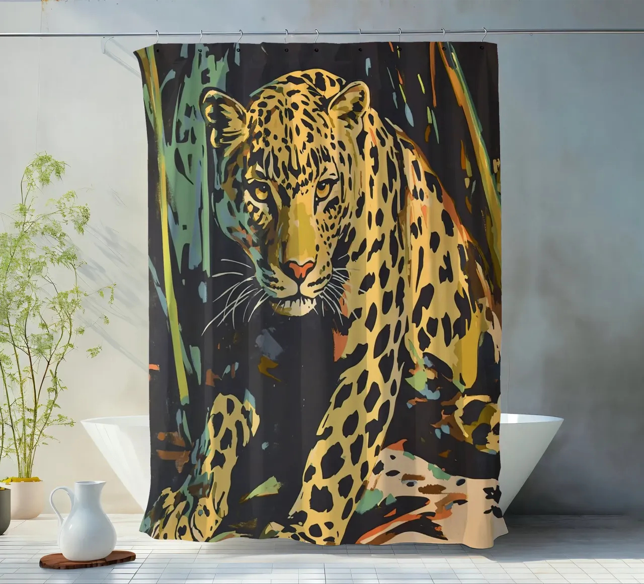 Leopardo - Re maculato tenda da doccia da Nikis Art Studio