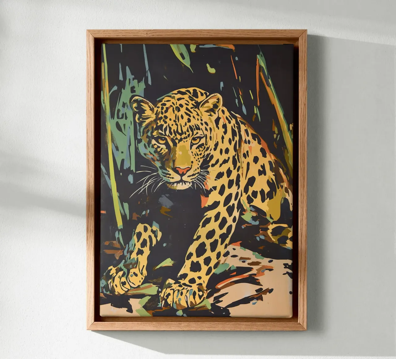 Leopardo - Re maculato tela con Cornice a cassetta da Nikis Art Studio