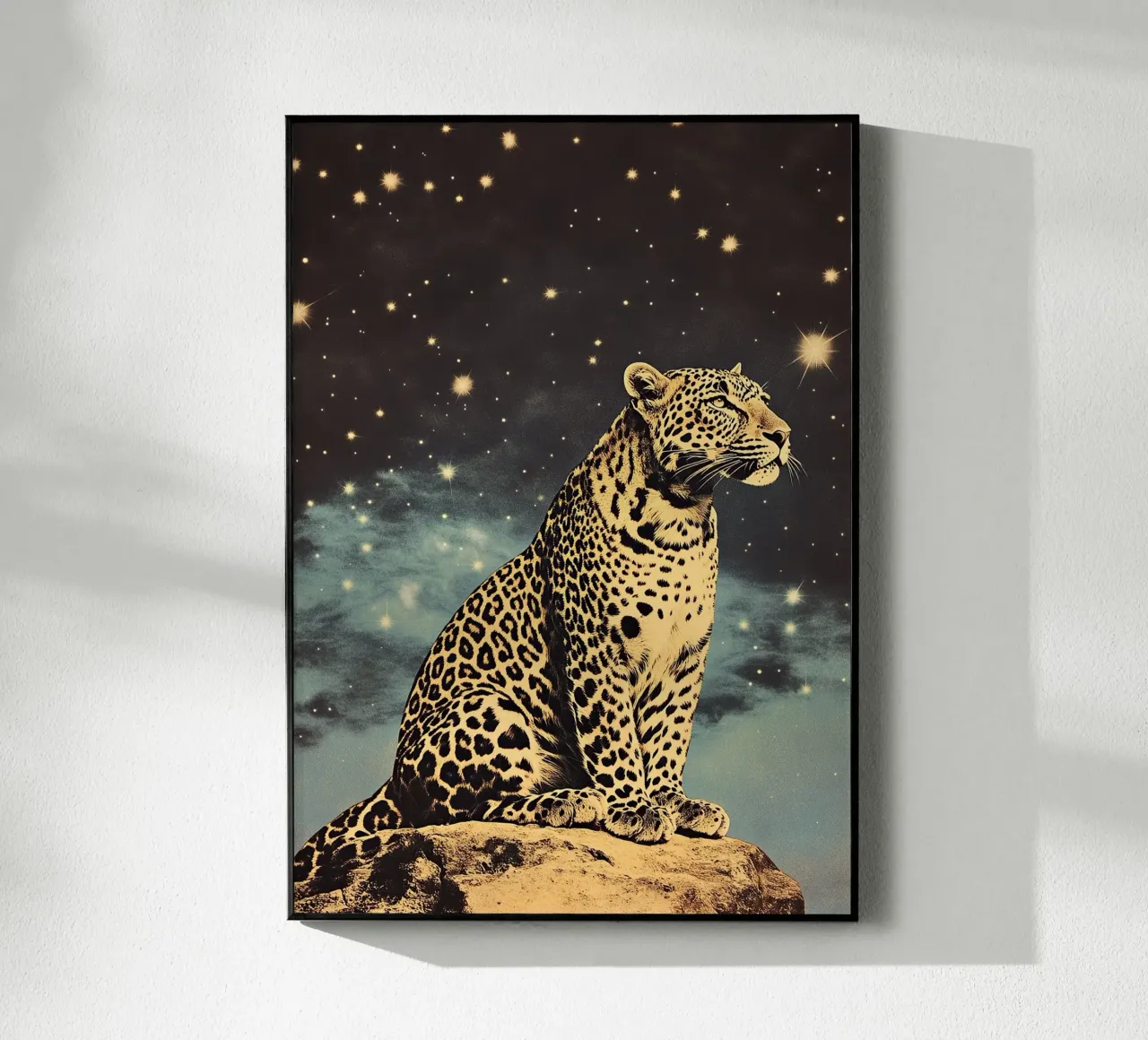 Leopard - Lightning in the night Acryl-Glas von Nikis Art Studio