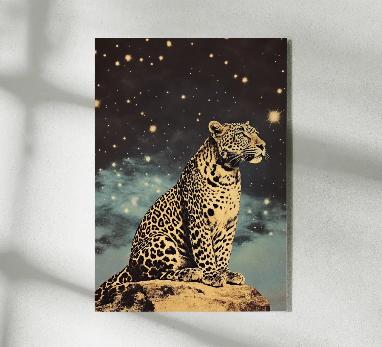 Leopard - Lightning in the night Acryl-Glas von Nikis Art Studio