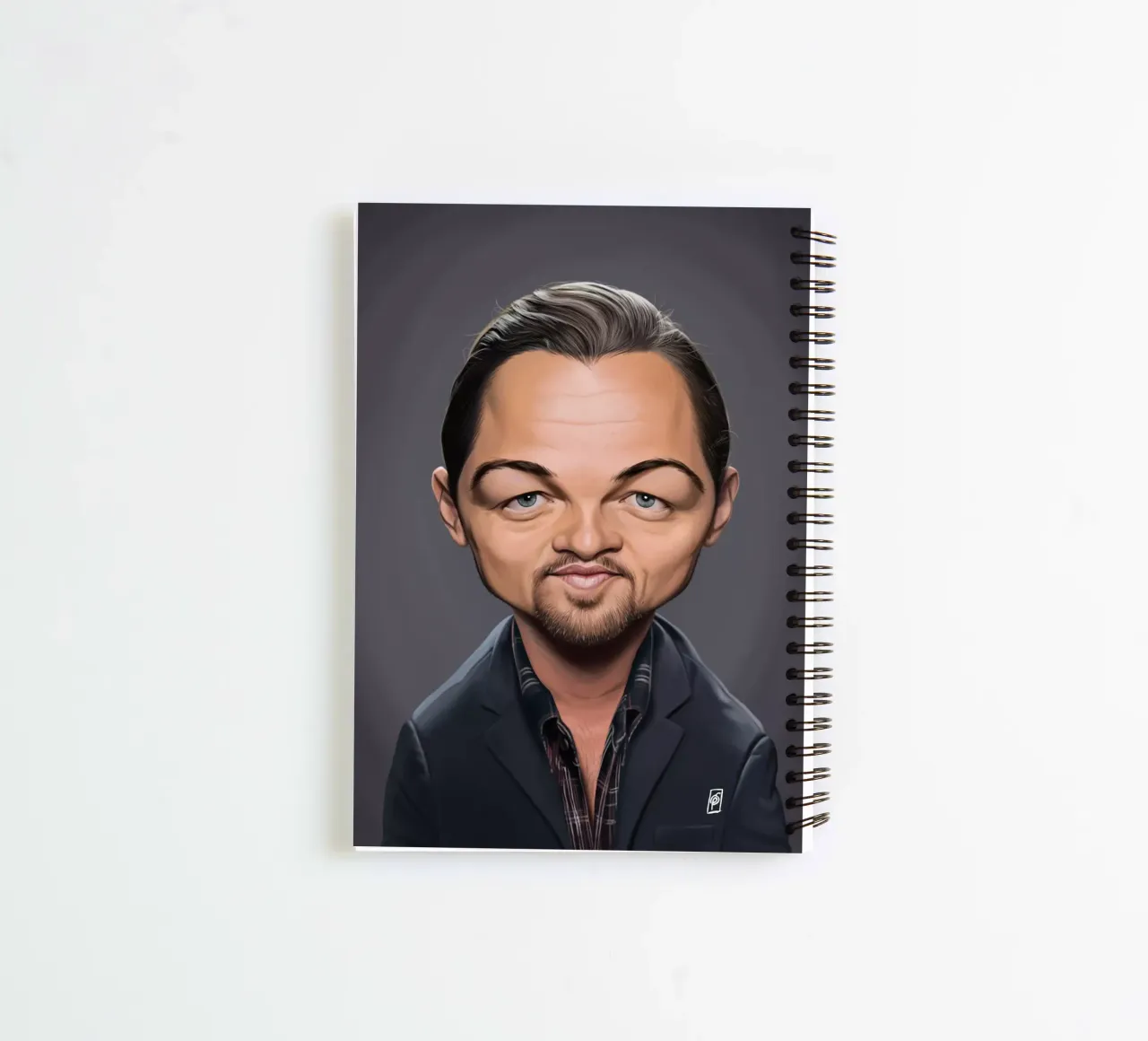 Leonardo Di Caprio spiral notebook by Rob Art | Illustration