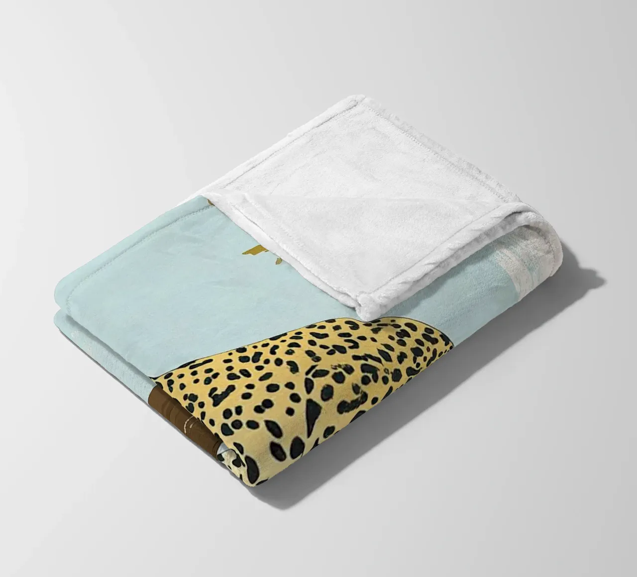 Leopard fleece blanket by Nikis Art Studio