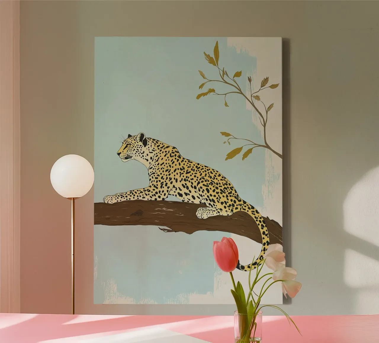 Leopard canvas by Nikis Art Studio