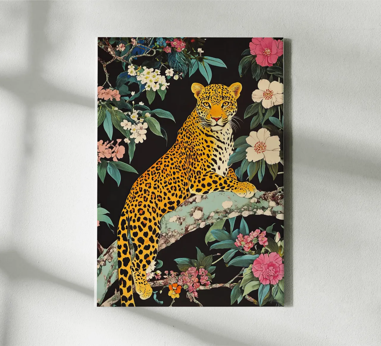 Leopardo "Sguardo d'oro tela con Cornice a cassetta da Nikis Art Studio