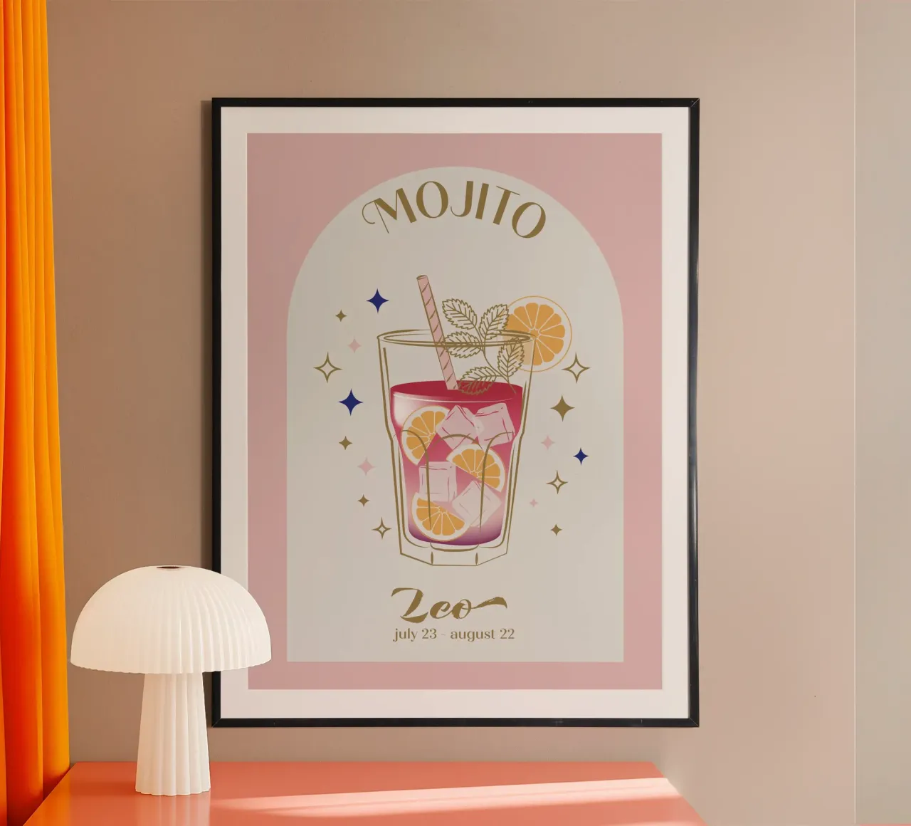 Segno zodiacale del cocktail Mojito poster da cafelab
