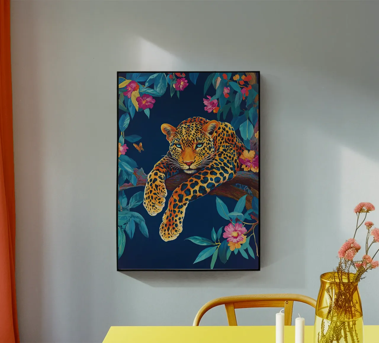 Léopard "Feu caché plexiglas de ArtByNiki