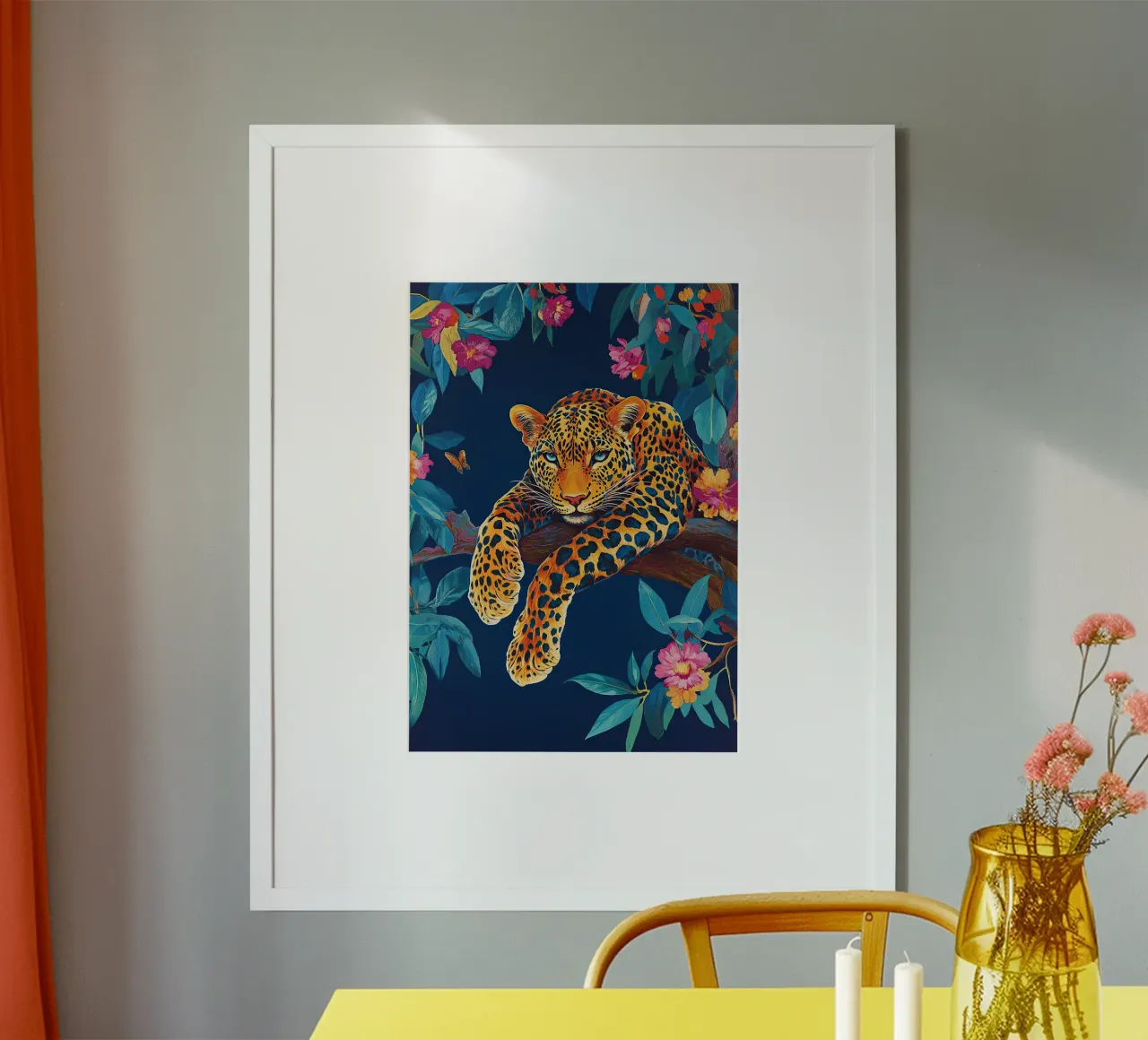 Léopard "Feu caché poster de ArtByNiki