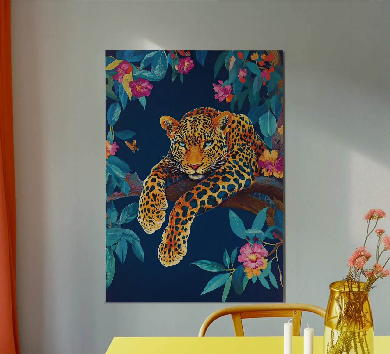 Léopard "Feu caché poster de ArtByNiki