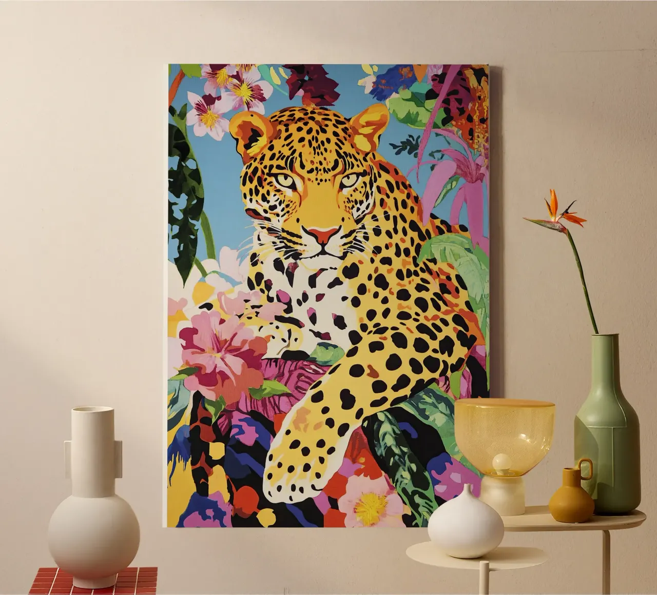 Leopardo "Anima della foresta tela con Cornice a cassetta da Nikis Art Studio