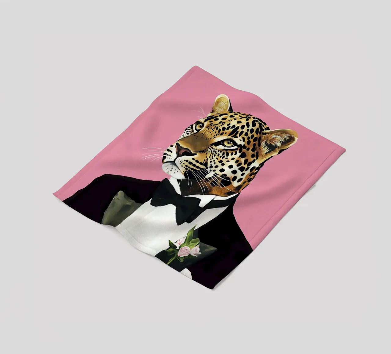 Leopard "Mystical grace" fleece blanket by Nikis Art Studio