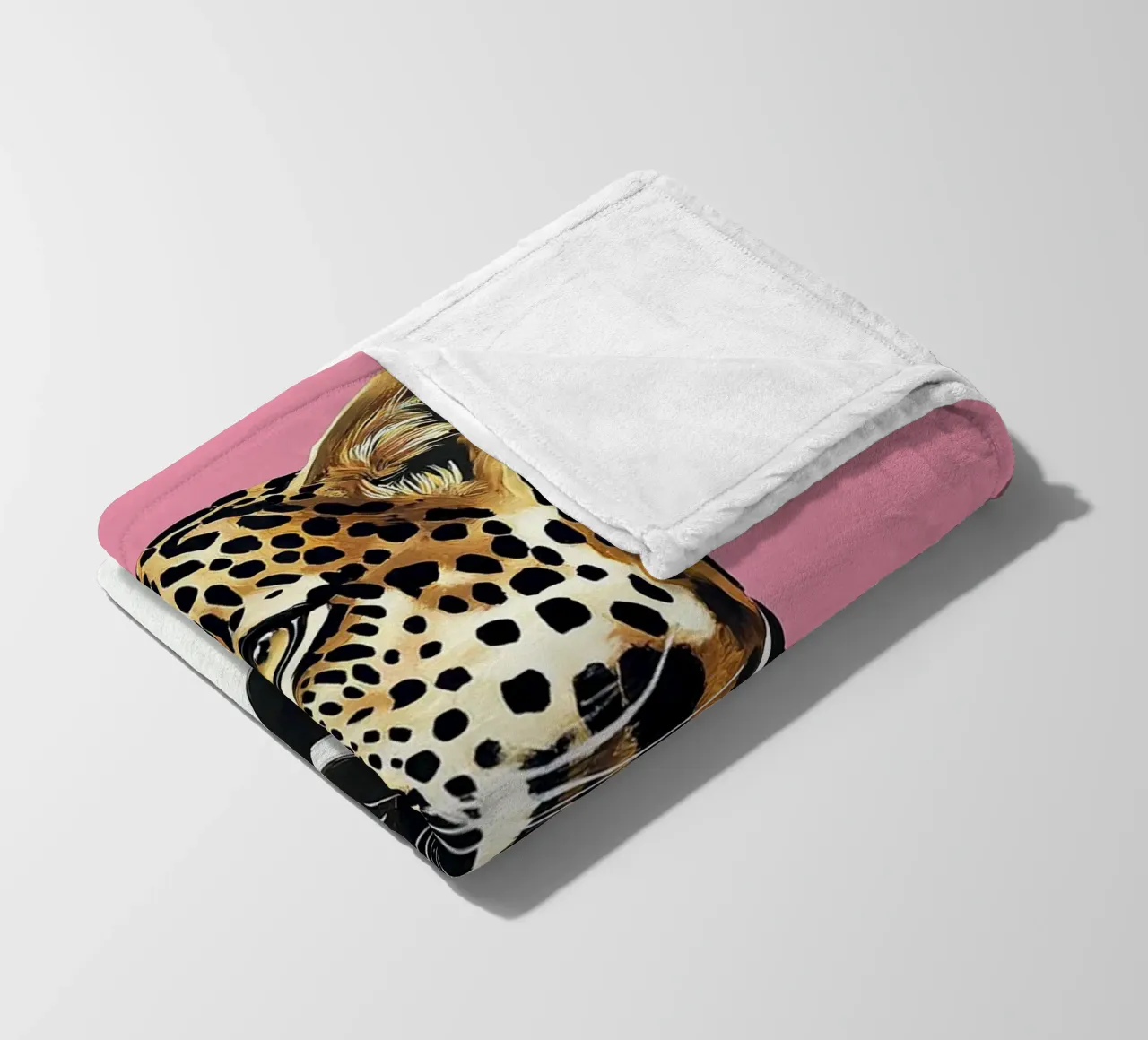 Leopard "Mystical grace" fleece blanket by Nikis Art Studio