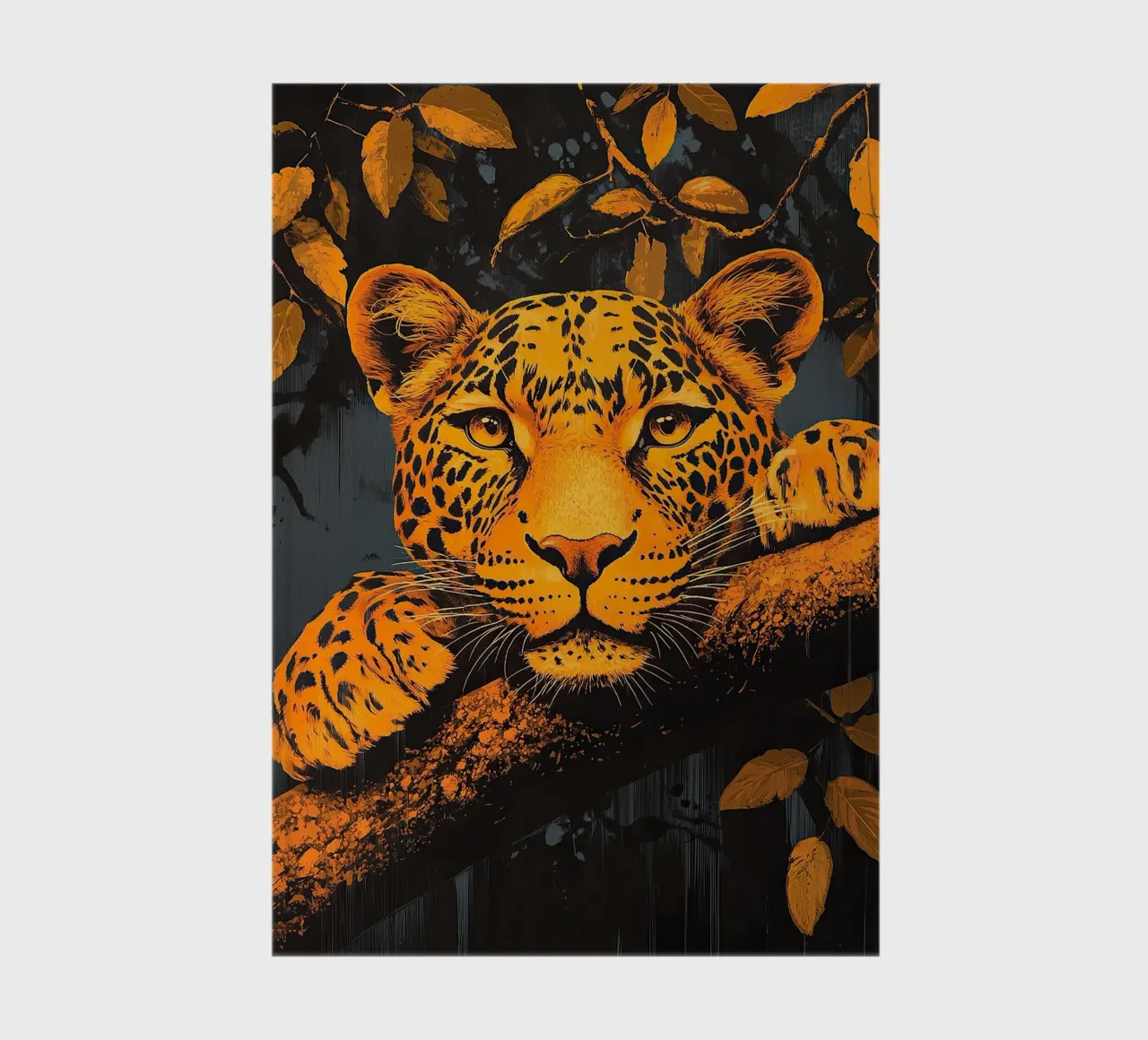 Leopard "Die Melodie des Urwalds" Notizbuch von Nikis Art Studio