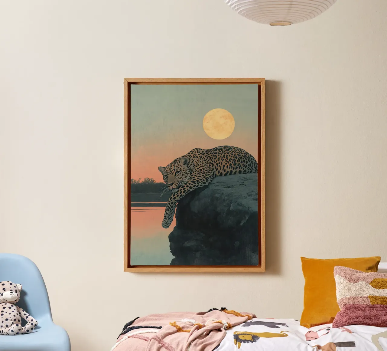 Gattopardo "Un frammento di eternità tela con Cornice a cassetta da Nikis Art Studio
