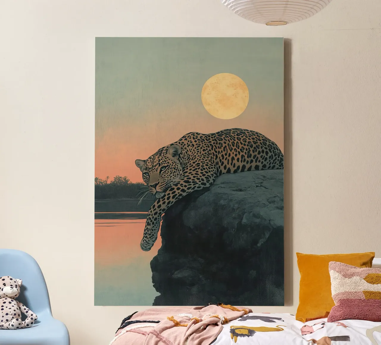 Gattopardo "Un frammento di eternità tela con Cornice a cassetta da Nikis Art Studio