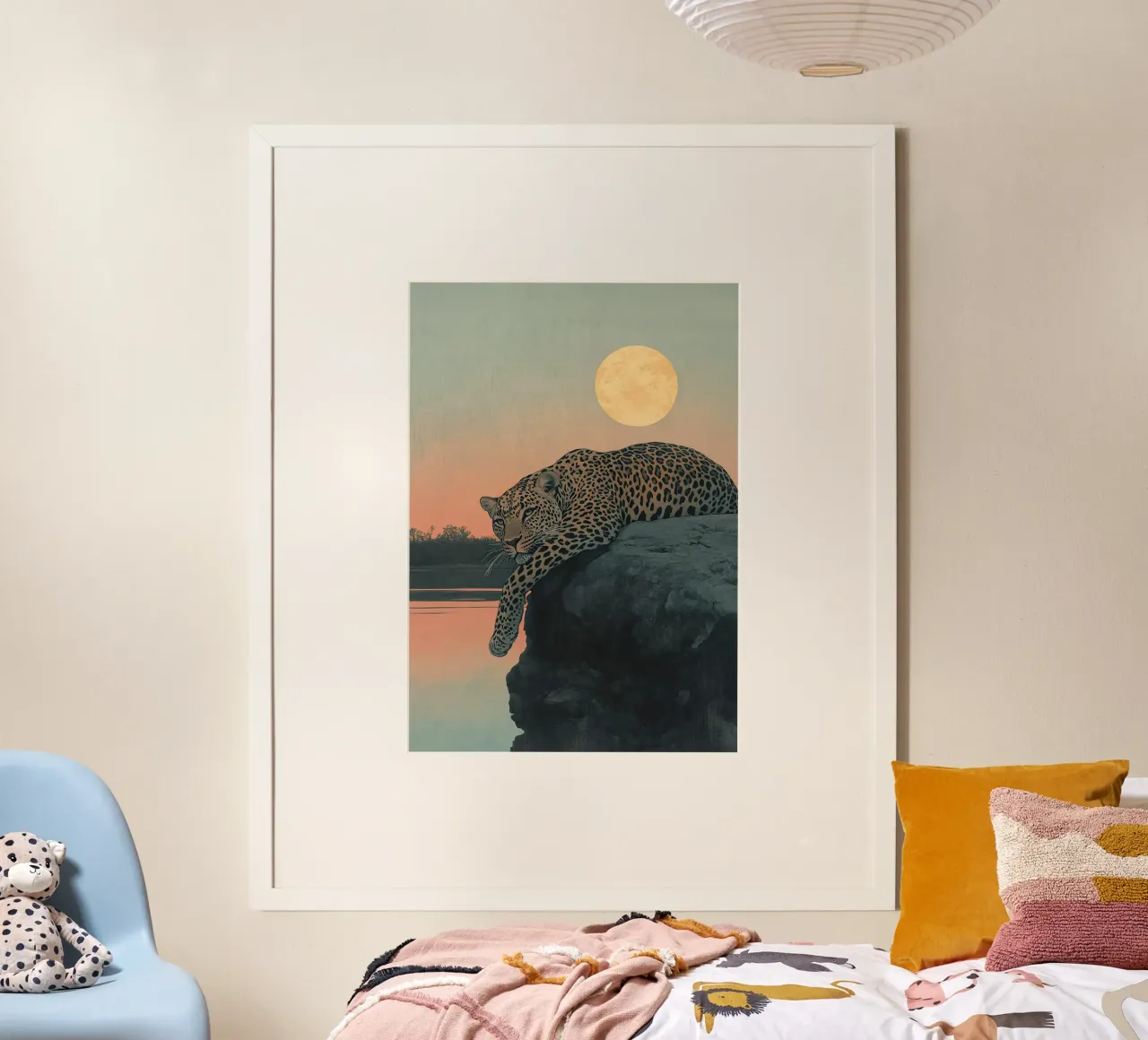 Léopard "Un fragment d'éternité" poster avec cadre en bois de Nikis Art Studio
