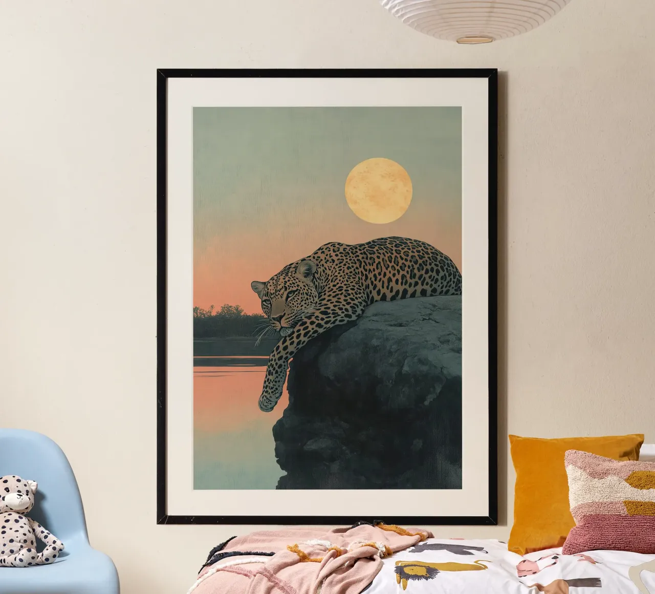 Léopard "Un fragment d'éternité" poster avec cadre en bois de Nikis Art Studio