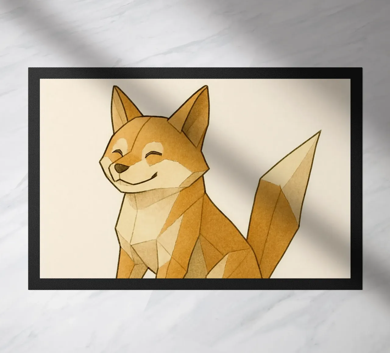 Origami Shiba Inu con nome e cognome personalizzati zerbino da japanfox
