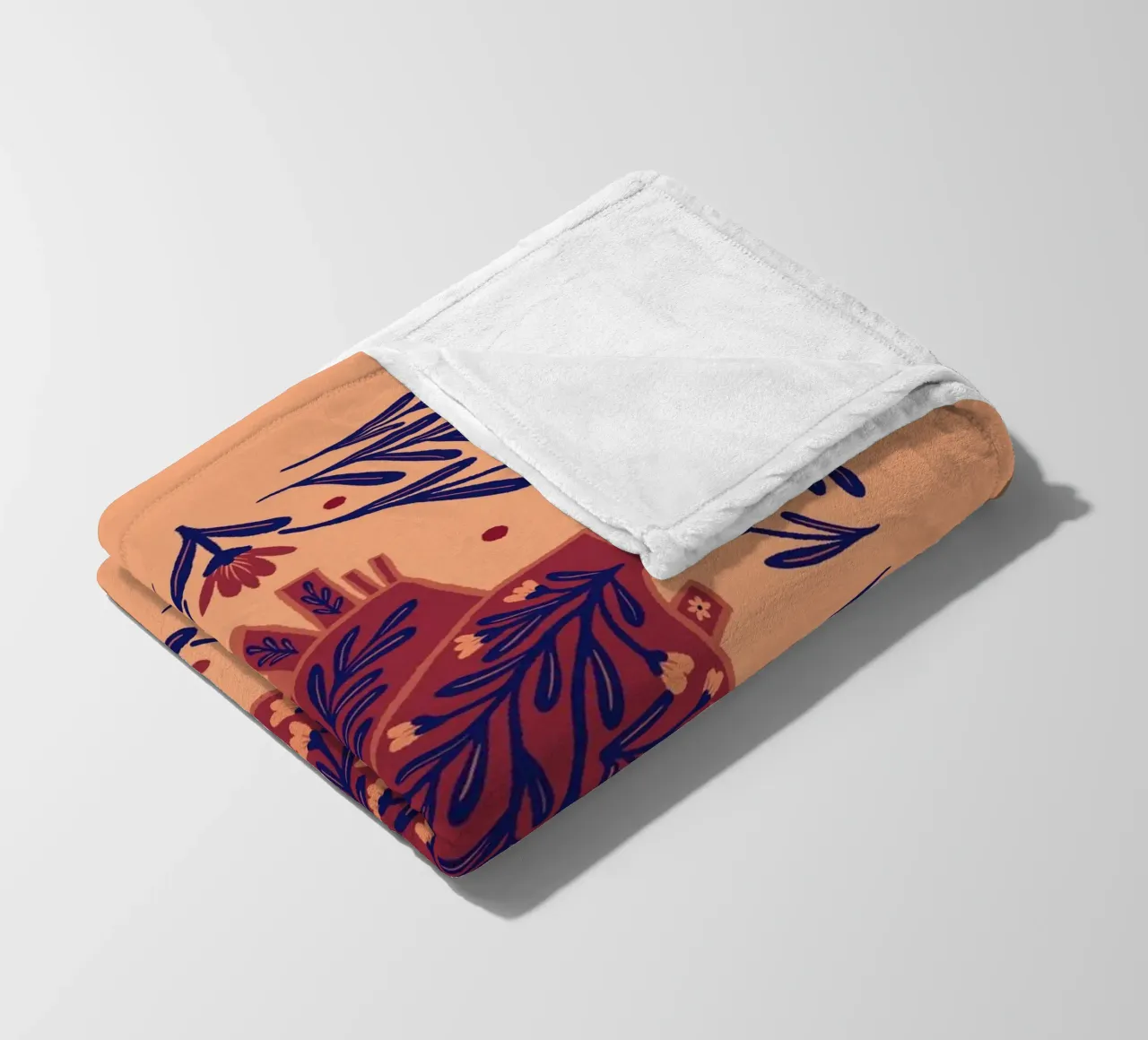 Cuore anatomico floreale - marrone e indaco coperta in pile da Wackapacka